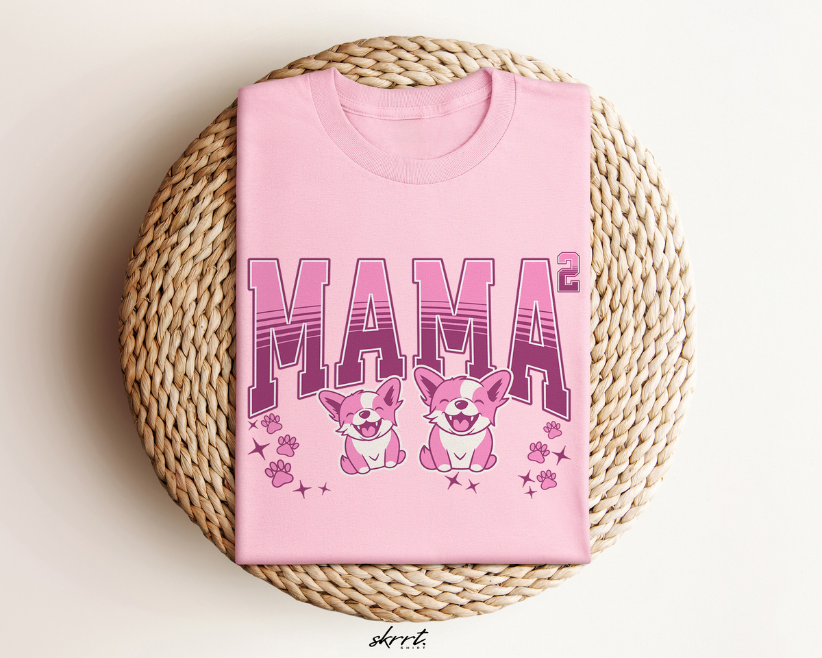 Roze oversized T-shirt met grote MAMA-print en katten-illustraties