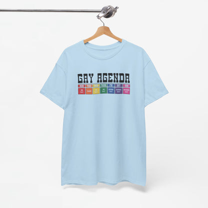 Gay Pride T-shirt - Gay Agenda (zwarte tekst) - Oversized #18