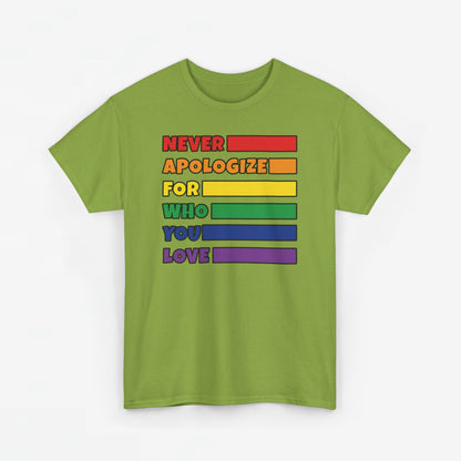 Gay Pride T-shirt - Never Apologize For Who You Love - Oversized #16