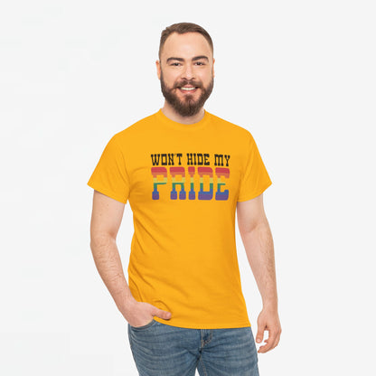 Gay Pride T-shirt - Won't Hide My Pride (zwarte tekst) - Oversized #27