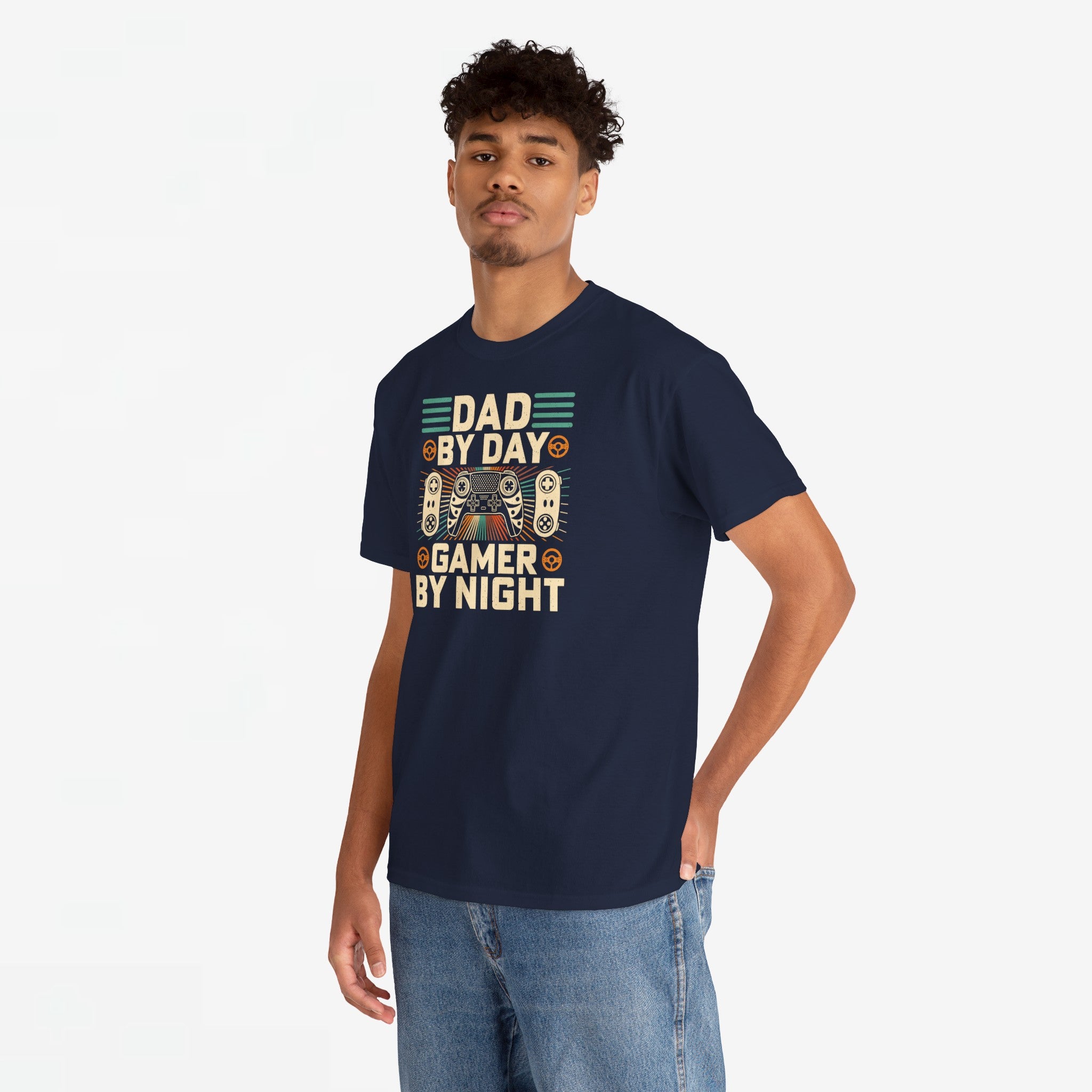 Vaderdag Papa Cadeau - T-shirt - Dad by Day, Gamer by Night - Oversized #6