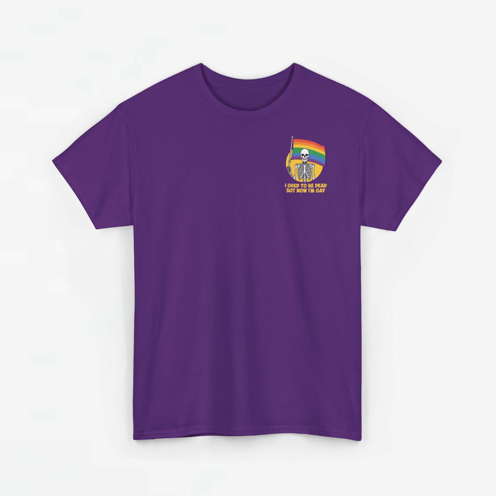 Gay Pride T-shirt - Skelet I used to be dead but now I'm Gay - Back Print - Oversized #78