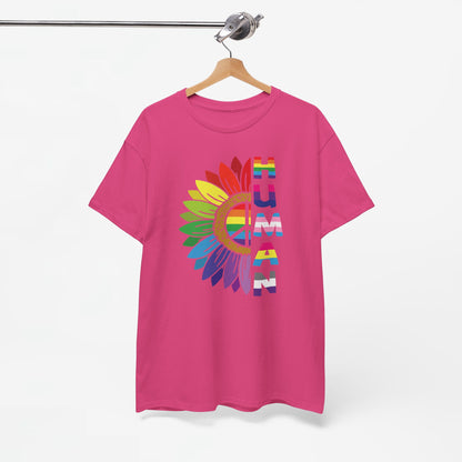 Gay Pride T-shirt - Regenboog Human (witte tekst) - Oversized #4