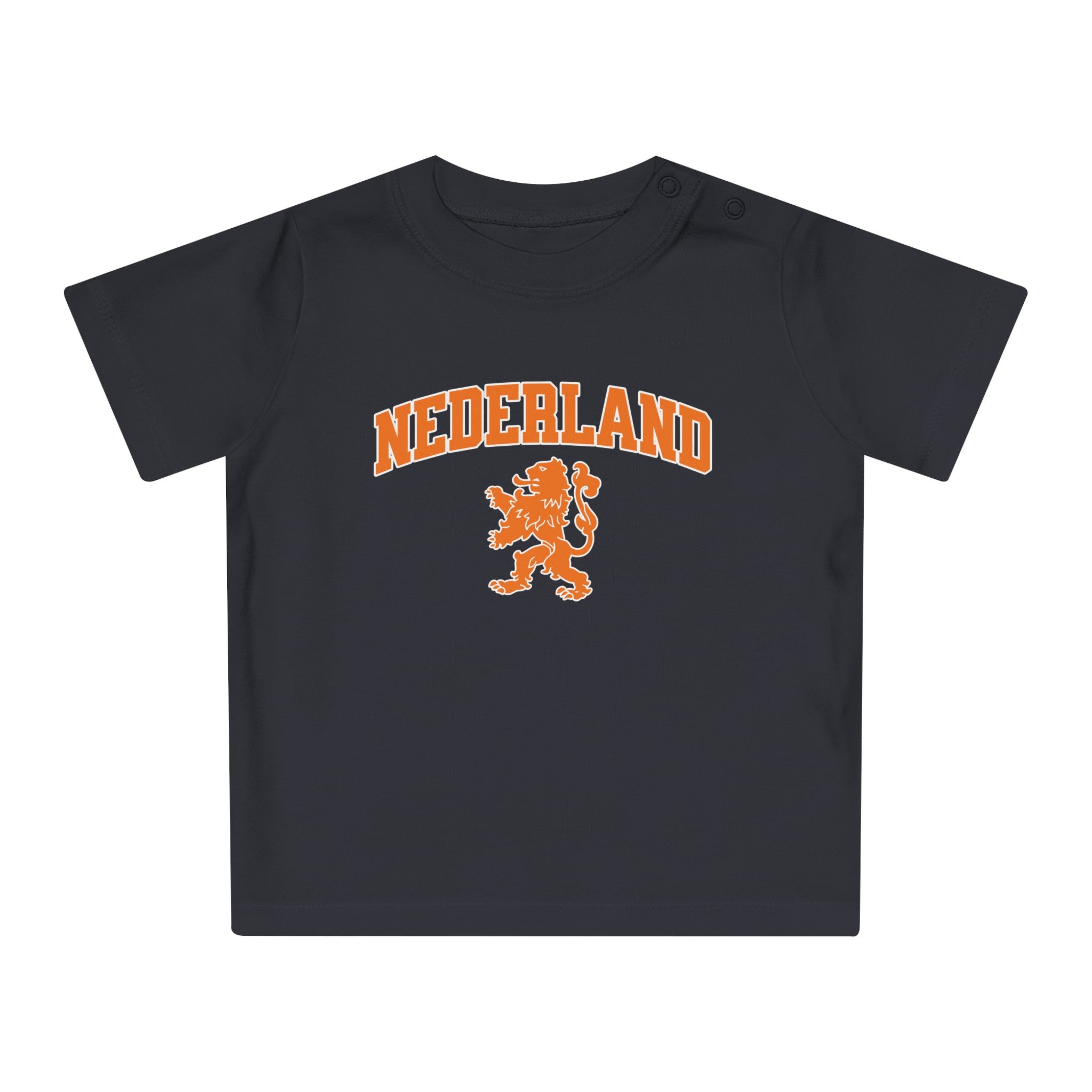 Baby T-shirt voor EK, WK en Koningsdag - NEDERLAND met Leeuw