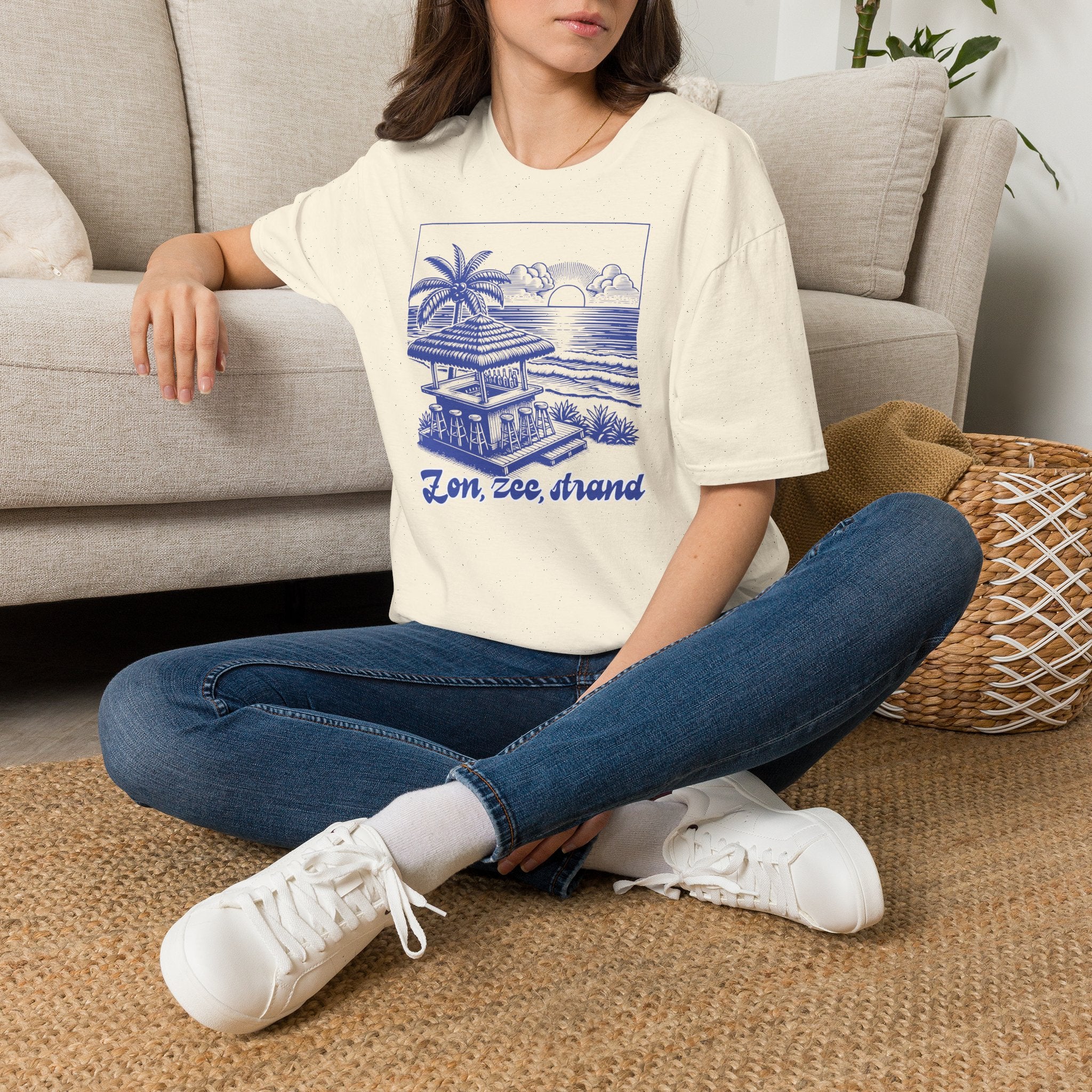 Dames Zomer T-shirt met print - Zon, Zee, Strand | SkrrtShirt