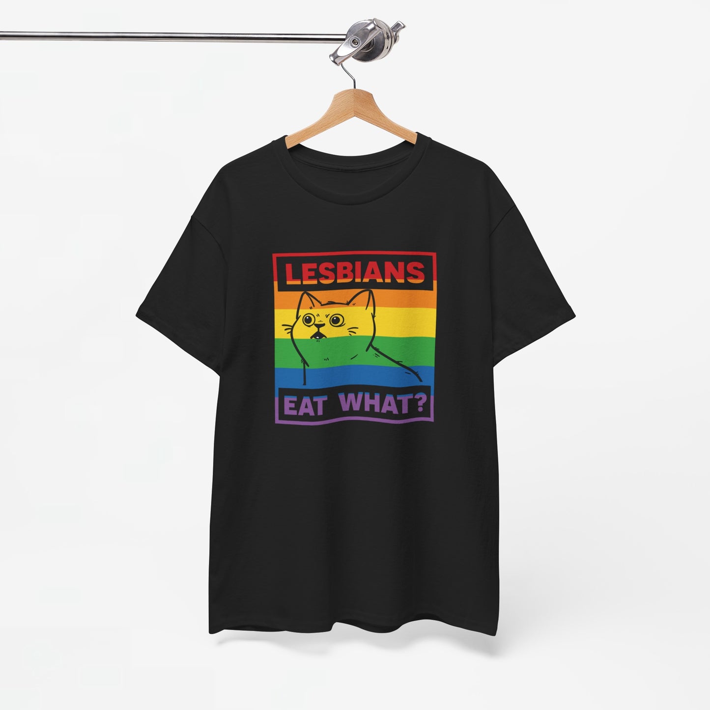 Gay Pride T-shirt - Lesbians Eat What? - Oversized #5