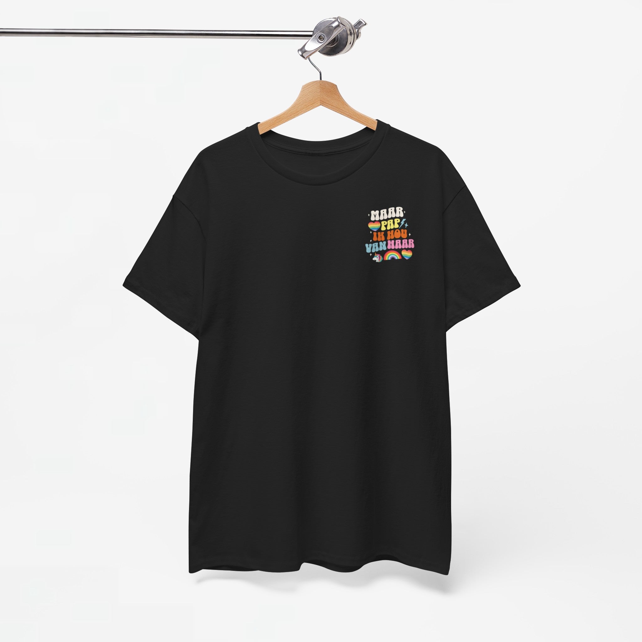 Gay Pride T-shirt - Maar Pap, Ik Hou Van Haar Eenhoorn - Back Print - Oversized Tee
