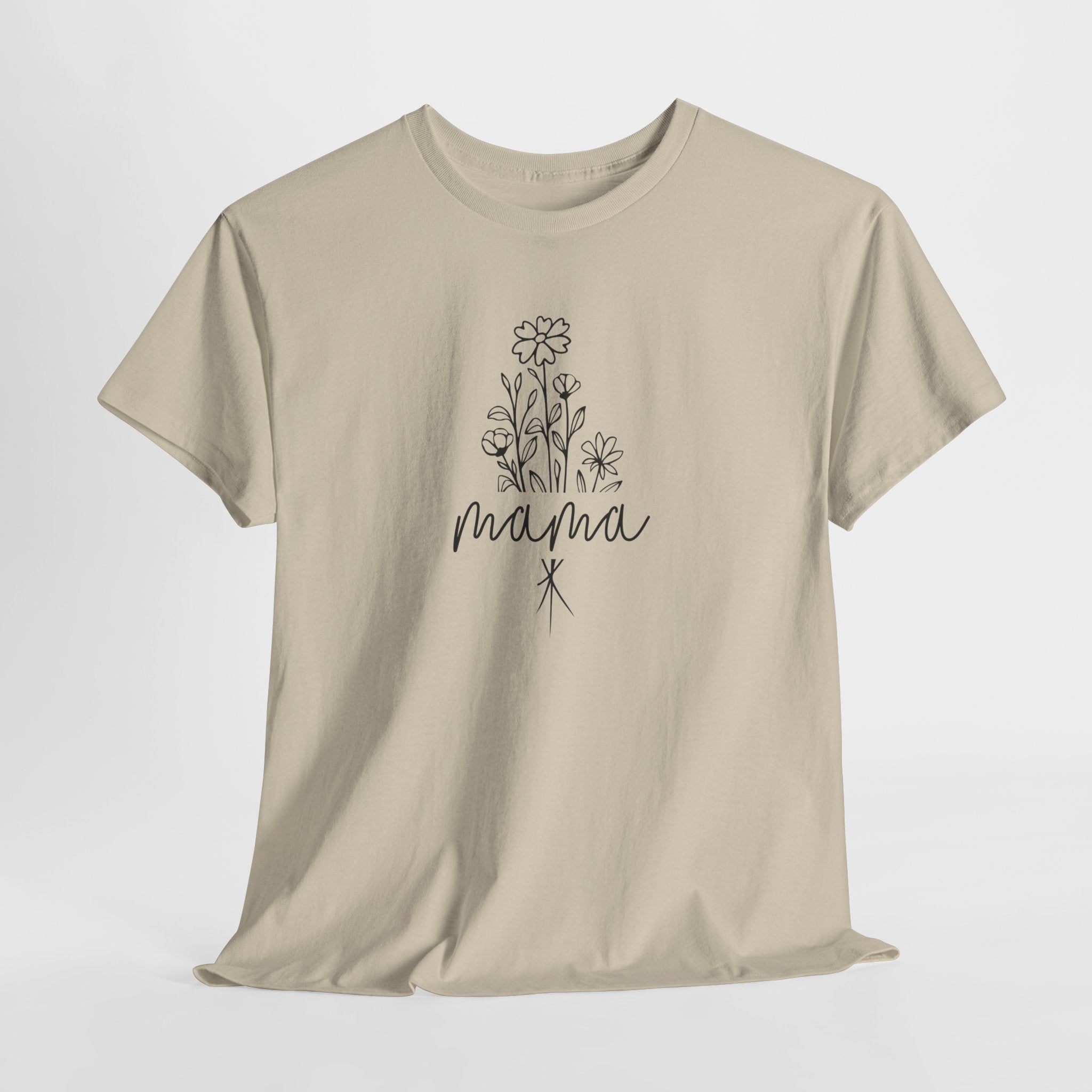 Moederdag Mama Cadeau - T-shirt - Line Art Bloem - Oversized - #23