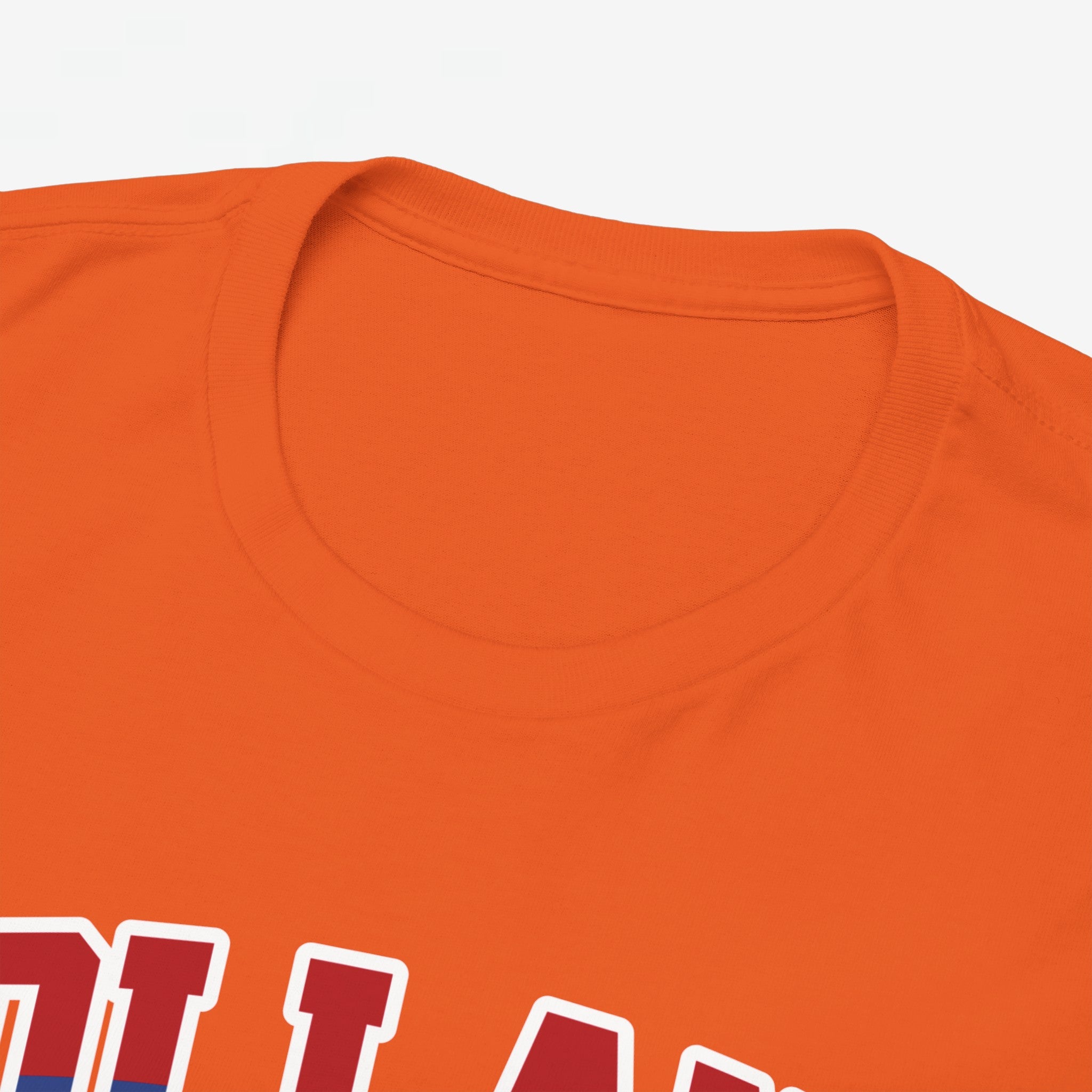 Oranje T-shirt voor EK, WK en Koningsdag - Personaliseer met Naam & Rugnummer - HOLLAND met Leeuw (rode en blauwe tekst)