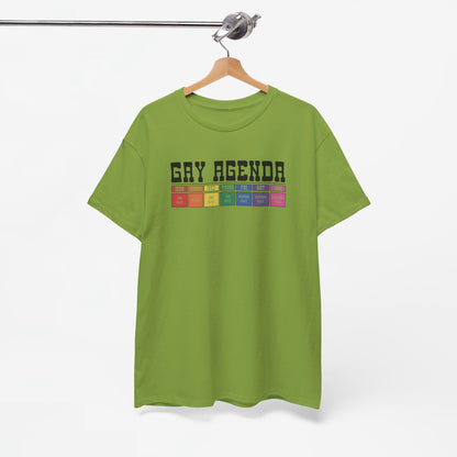 Gay Pride T-shirt - Gay Agenda (zwarte tekst) - Oversized #18