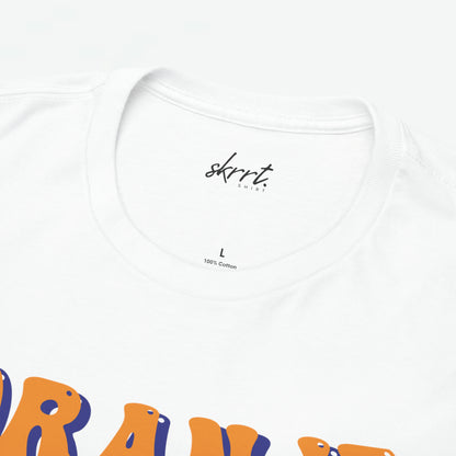 Oranjegekte - oranje tekst | Front Print | Koningsdag T-shirt | Oversized | Heren