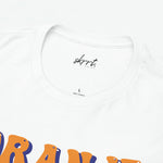 Witte T-shirt kraag met merkopdruk en ronde hals; 100% katoenlabel