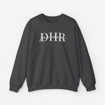 Gepersonaliseerde sweater donkergrijs met 'DHR' bedrukking voorzijde