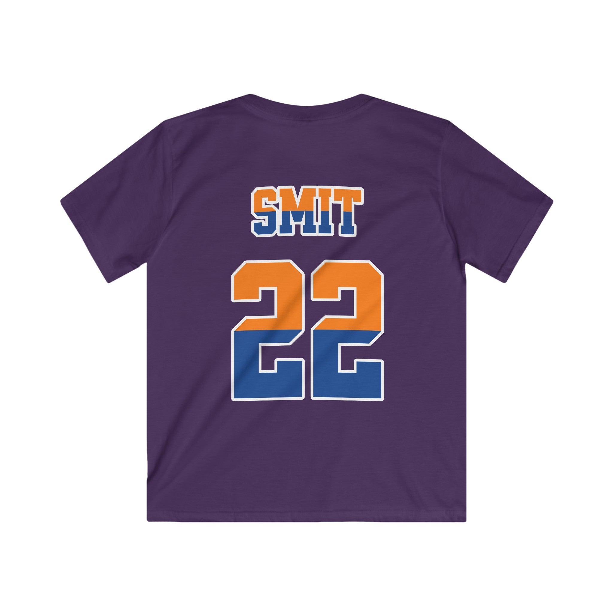 Kind Voetbal T-shirt - EK, WK en Koningsdag Kinderkleding - Personaliseer met Naam, Jaar & Rugnummer - HOLLAND (oranje en blauwe tekst)
