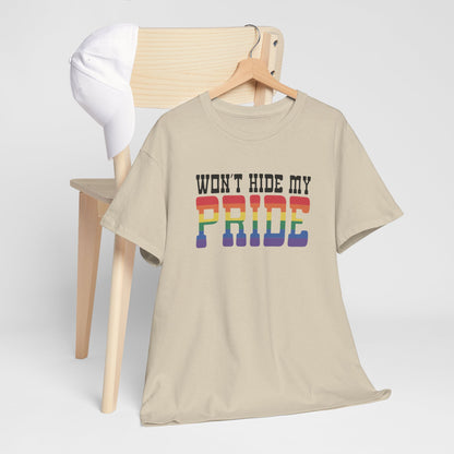 Gay Pride T-shirt - Won't Hide My Pride (zwarte tekst) - Oversized #27