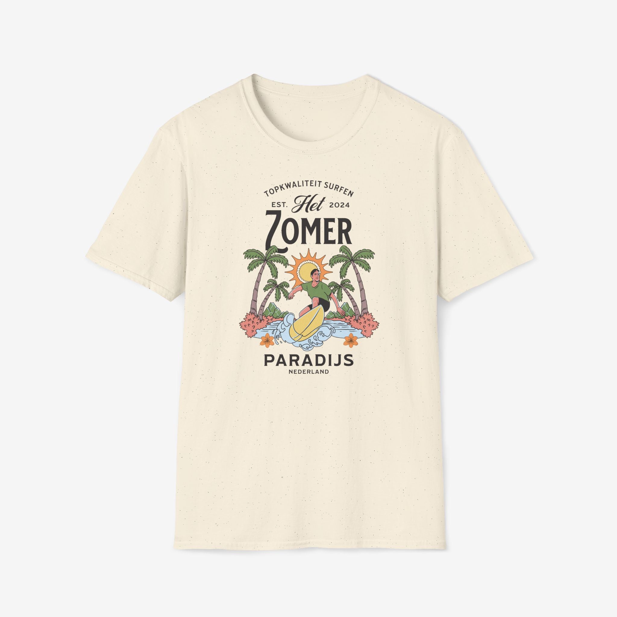 Dames Zomer T-shirt met print - Surfen Nederland | SkrrtShirt