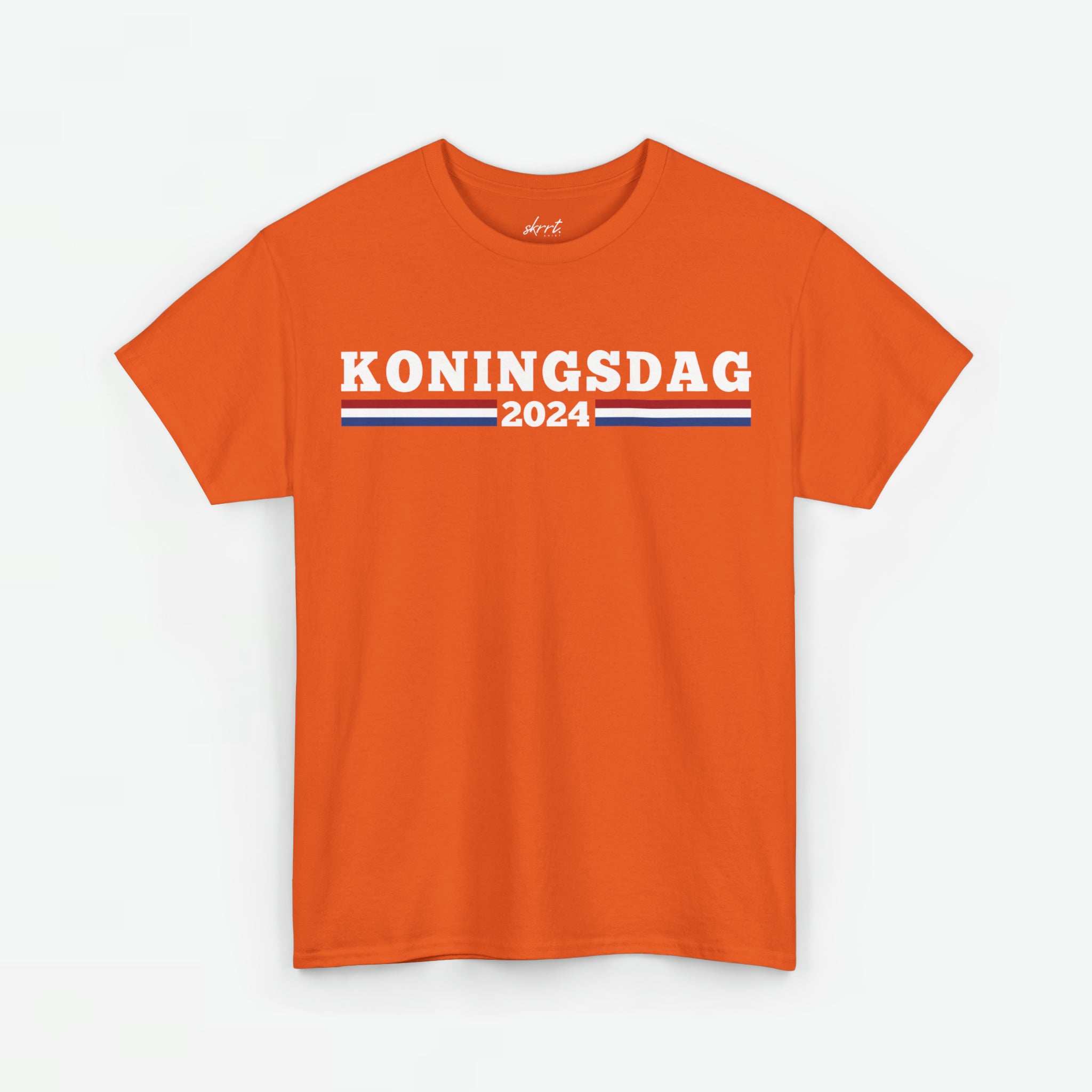 Koningsdag 2024 - witte tekst | Front Print | Koningsdag T-shirt | Oversized | Heren