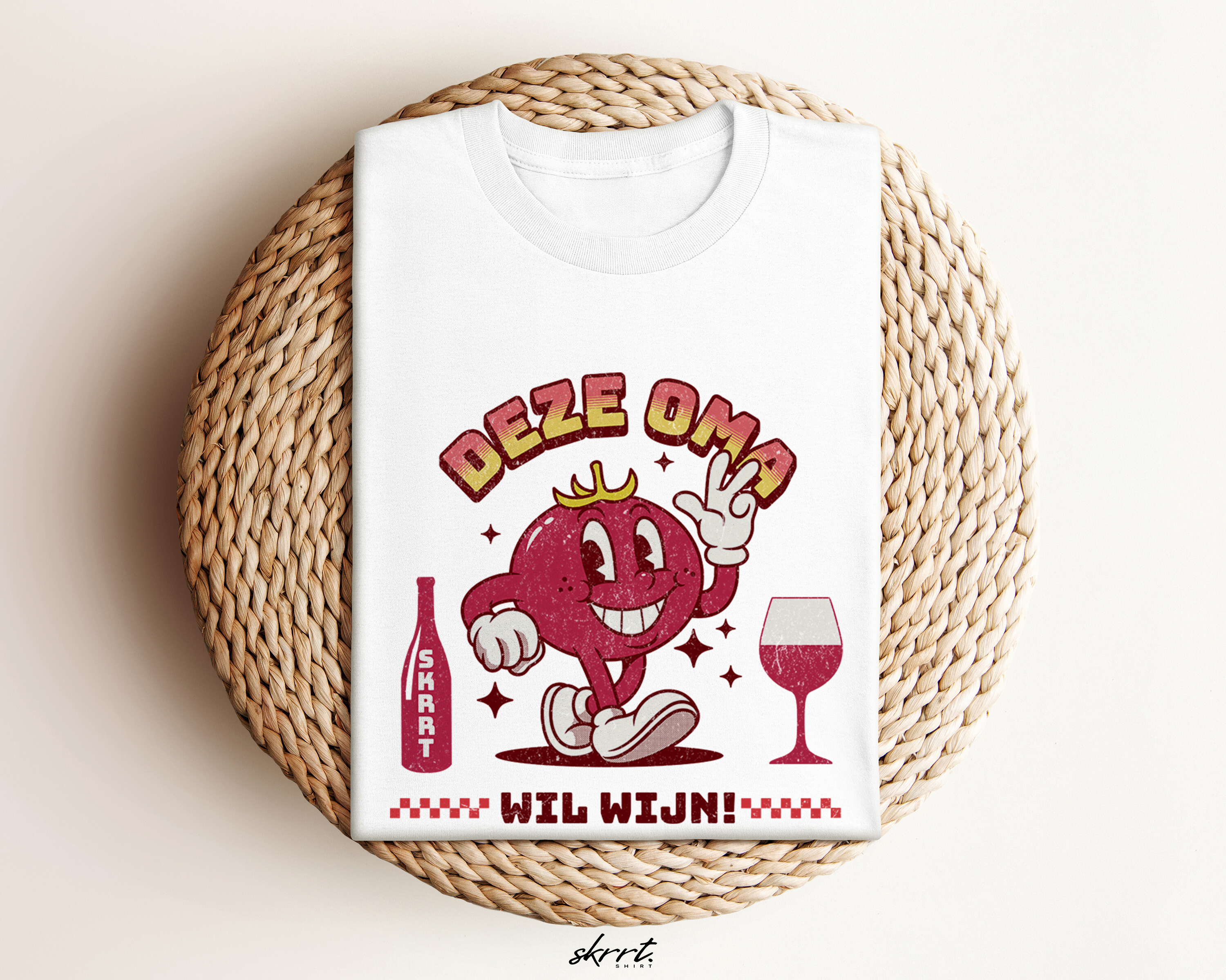 Moederdag Mama Cadeau - T-shirt - Deze Oma Wil Wijn - Oversized - #98