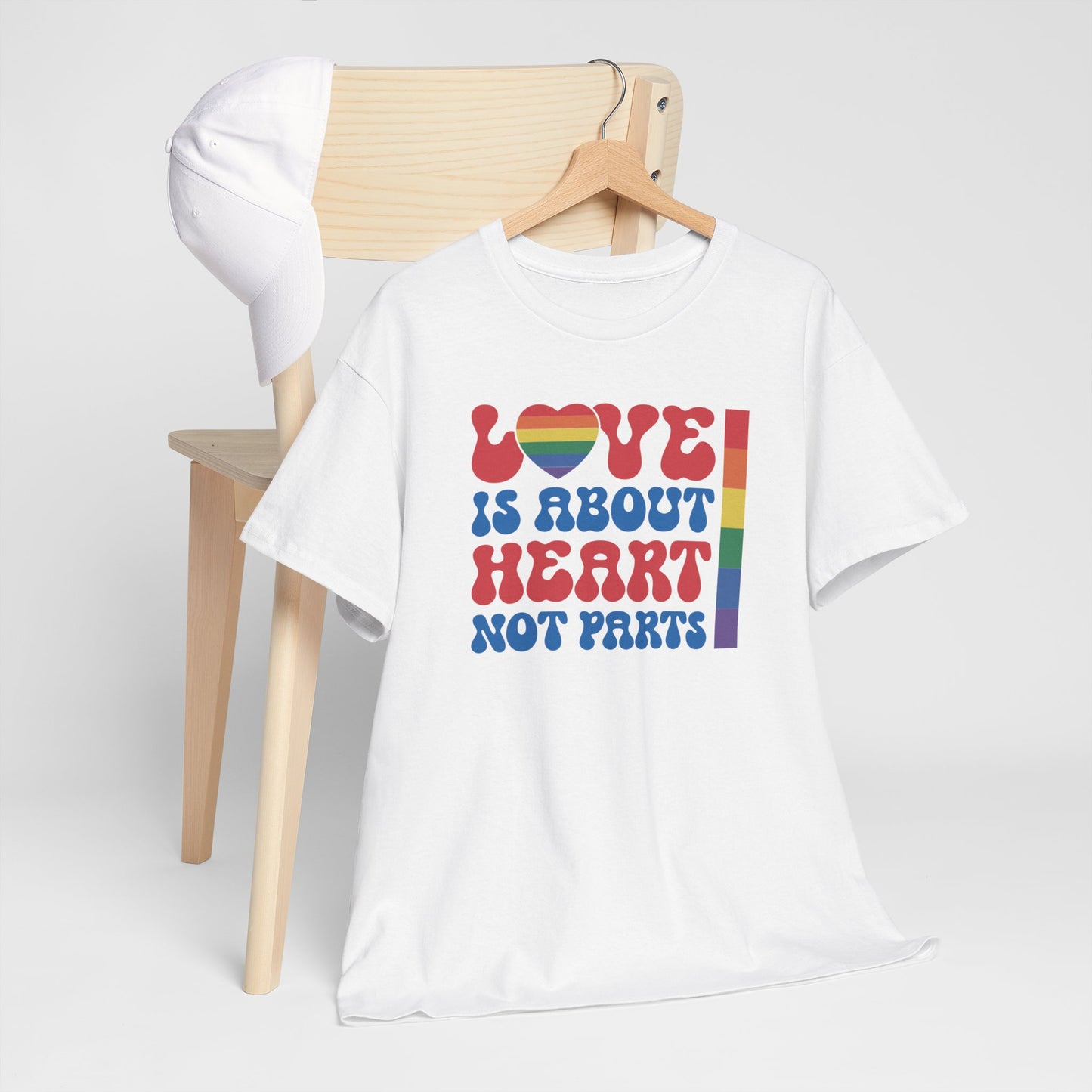 Gay Pride T-shirt - Love is about heart, not parts - Oversized #31