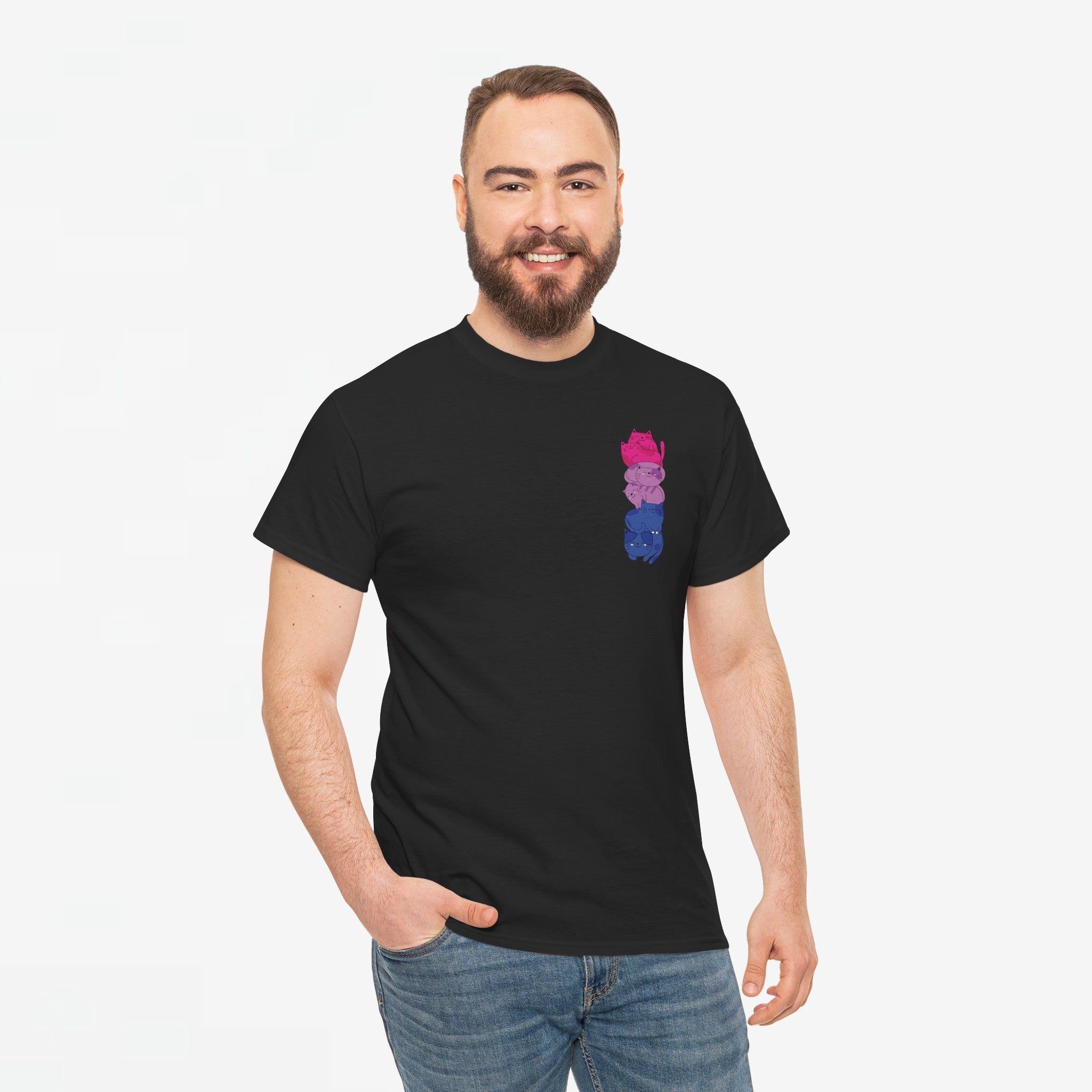 Gay Pride T-shirt - Katten Bi Vlag - Oversized #49