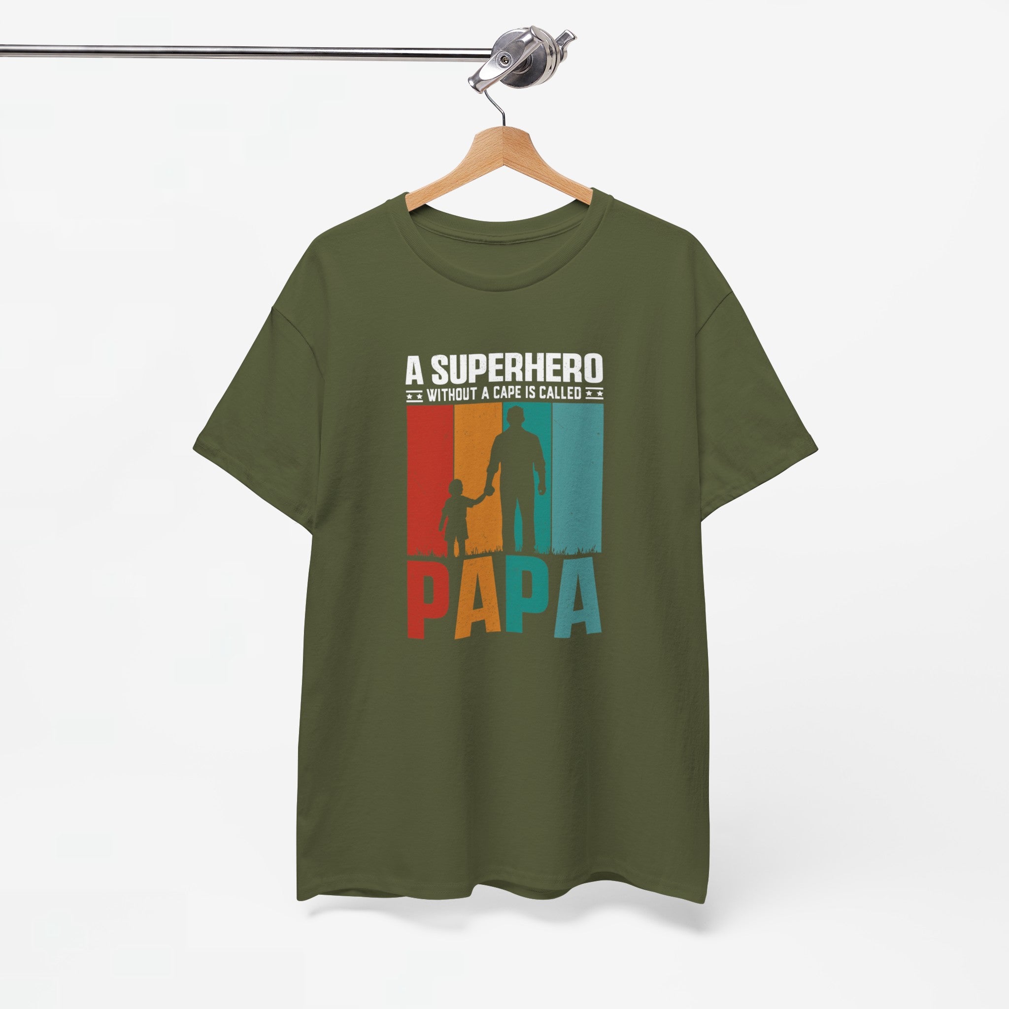 Vaderdag Papa Cadeau - T-shirt - A Superhero without a cape is called PAPA - Oversized #24