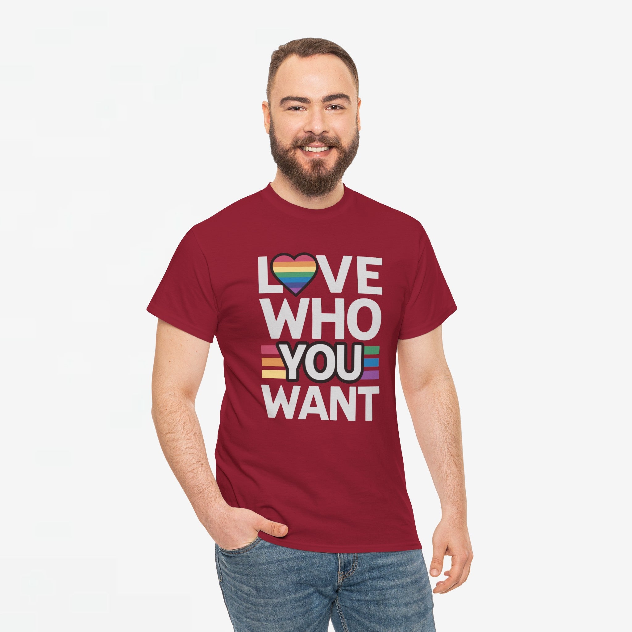 Gay Pride T-shirt - Love Who You Want - Oversized #52