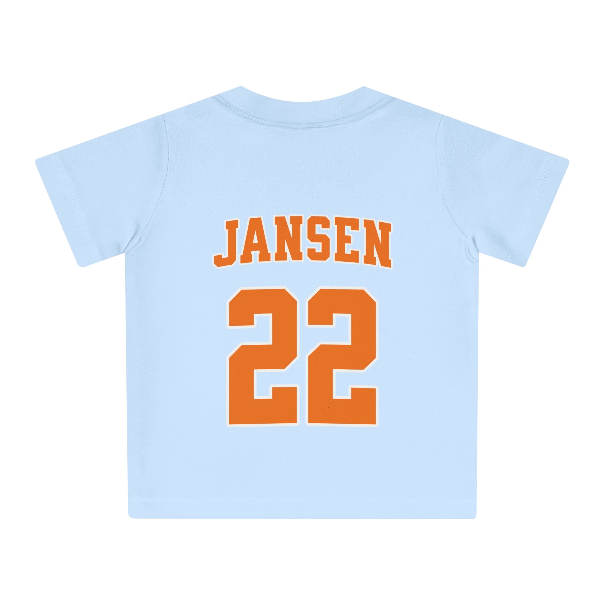 Baby T-shirt voor EK, WK en Koningsdag - Personaliseer met Naam, Jaar & Rugnummer - HOLLAND
