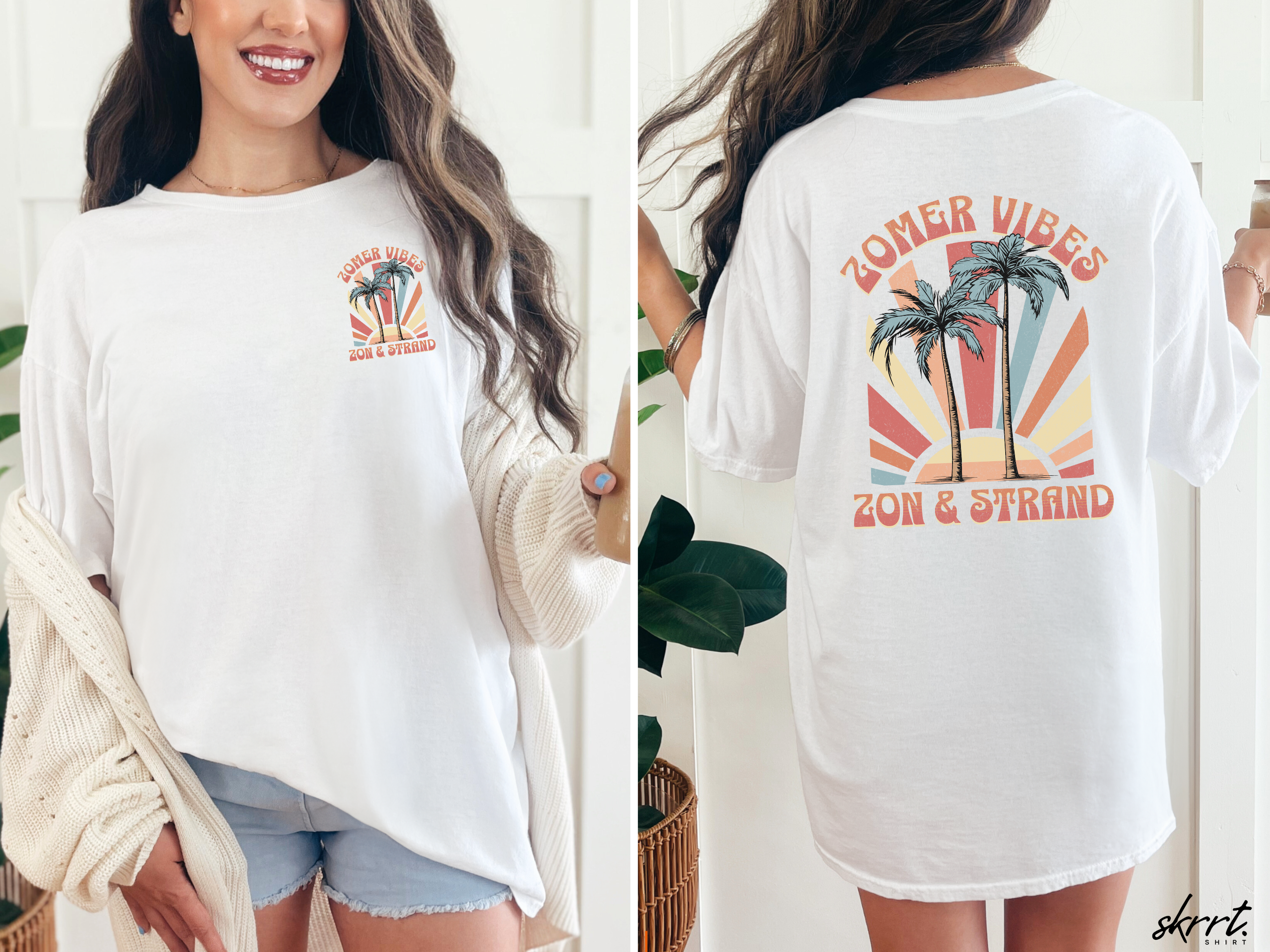 Zomer T-shirt voor Dames - Skrrtshirt Zomervakantie Oversized Tee #9 - Zon & Strand