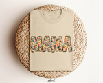 Oversized zandkleurig T-shirt met MAMA tekst in bloemenprint voor moedersdag