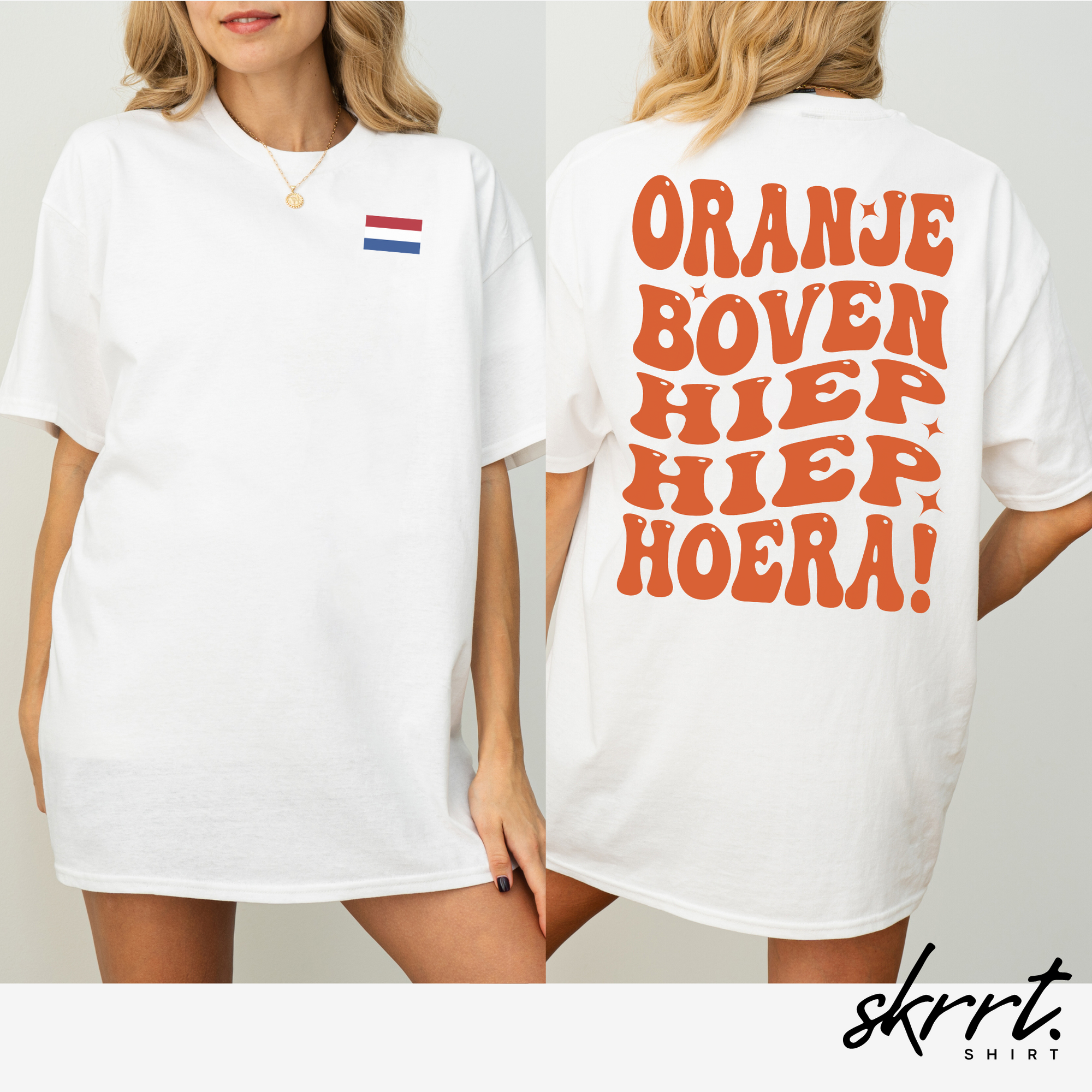 Oranje Boven Hiep Hiep Hoera | Back Print | Koningsdag T-shirt | Oversized