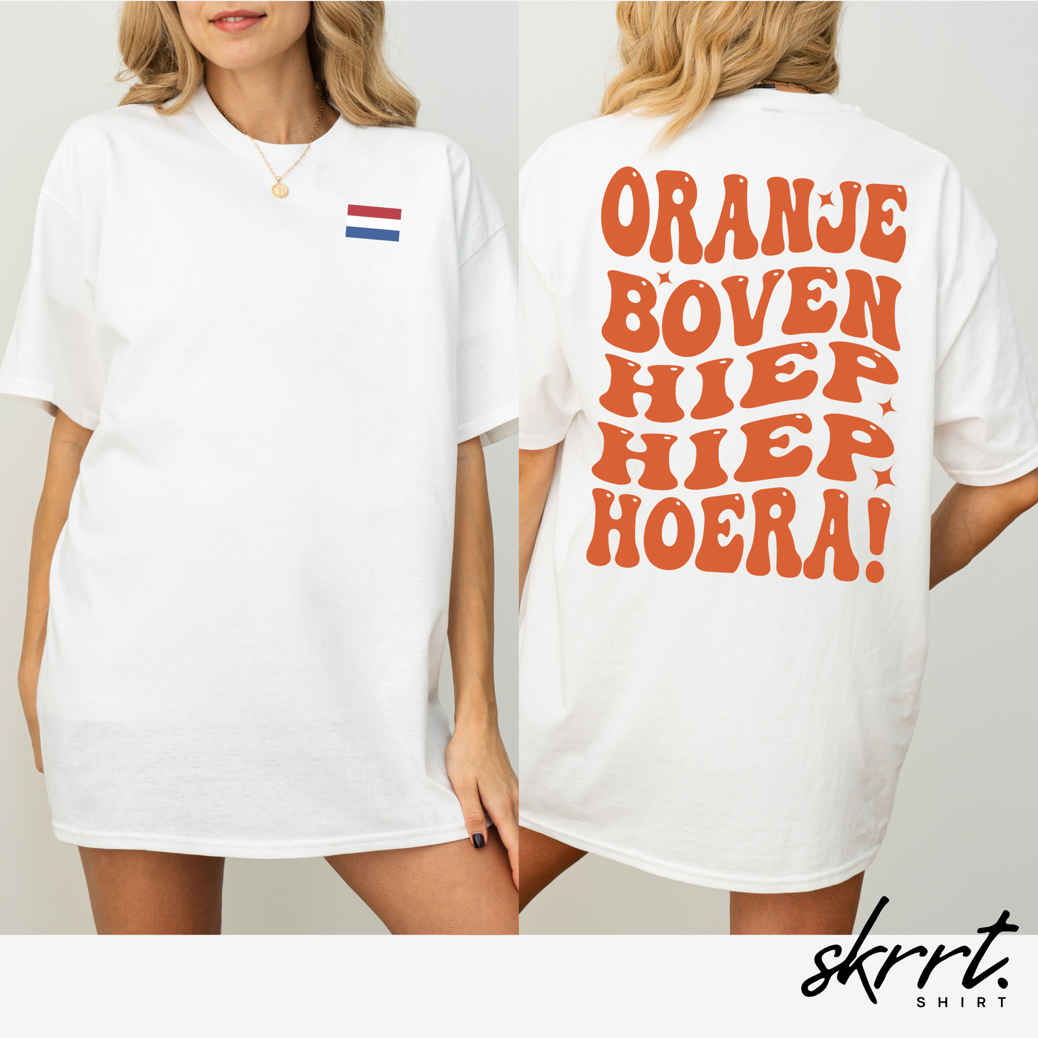 Oranje Boven Hiep Hiep Hoera | Back Print | Koningsdag T-shirt | Oversized