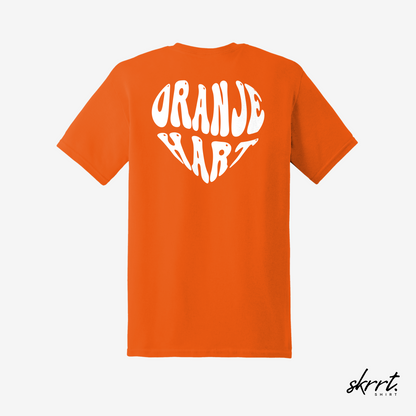 Oranje Hart | Back Print | Koningsdag T-shirt | Oversized | Dames