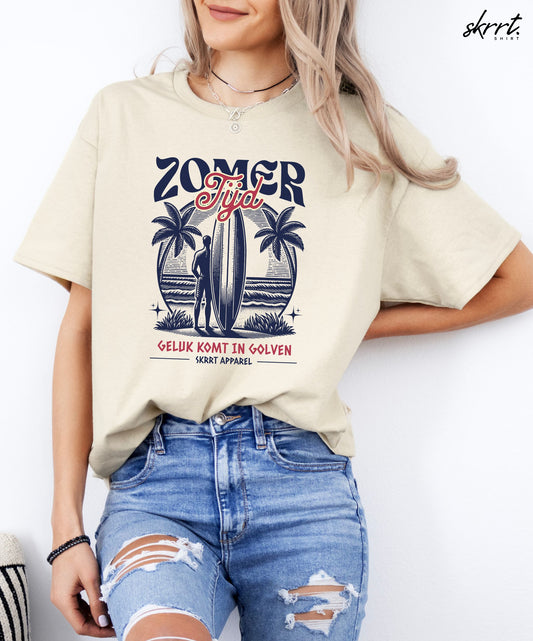 Dames Zomer Oversized T-shirt met print - Zomer Tijd