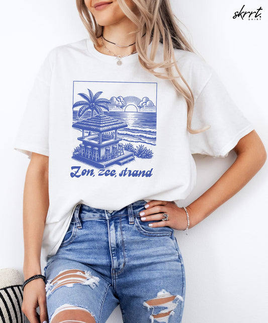 Dames Zomer Oversized T-shirt met print - Zon, Zee, Strand