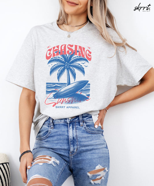 Dames Zomer Oversized T-shirt met print - Chasing Sunshine