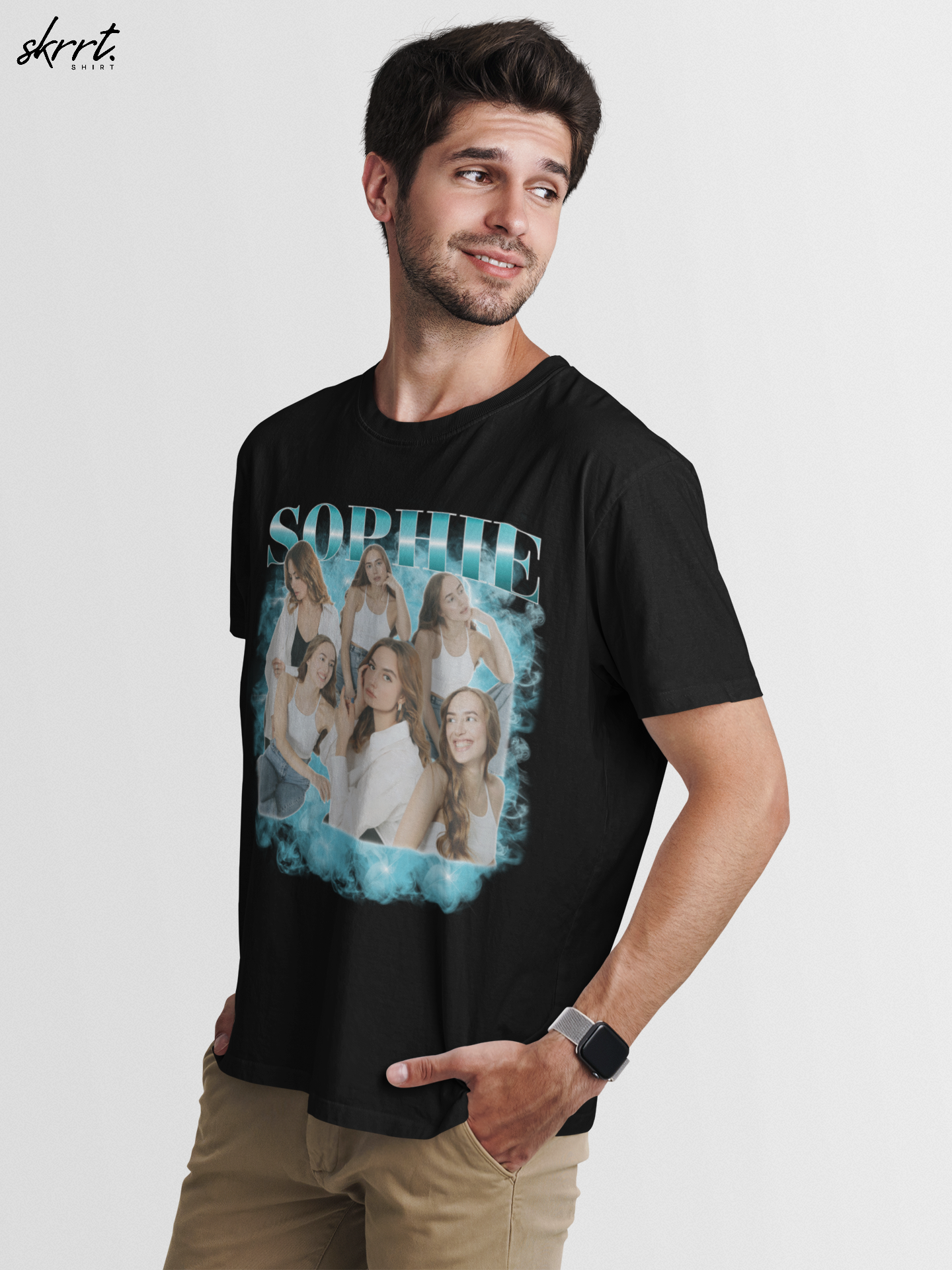 Gepersonaliseerde Cadeau - Vriendin/Vrouw Foto T-shirt - Grappige 90s Bootleg Shirt