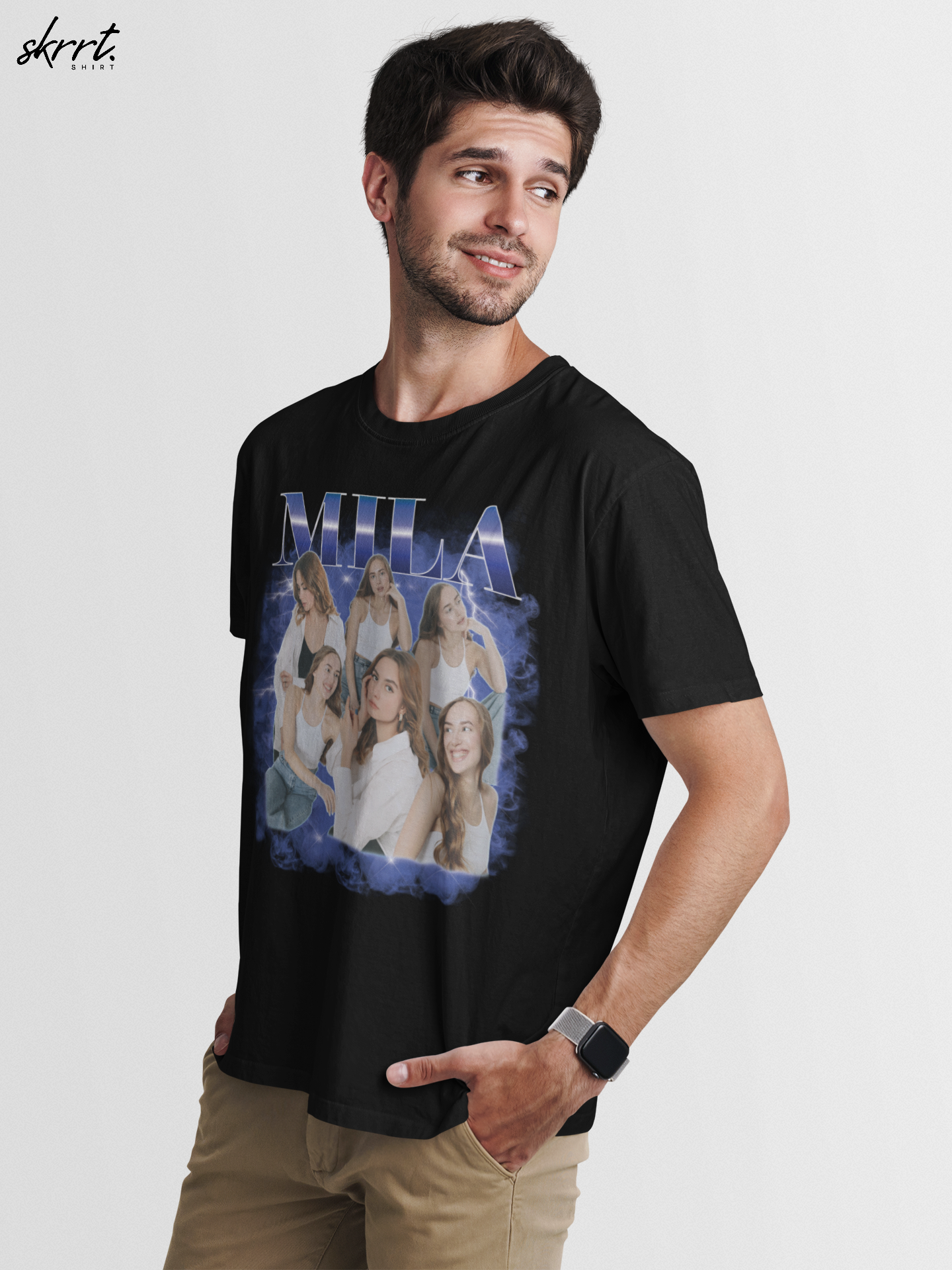 Gepersonaliseerde Cadeau - Vriendin/Vrouw Foto T-shirt - Grappige 90s Bootleg Shirt