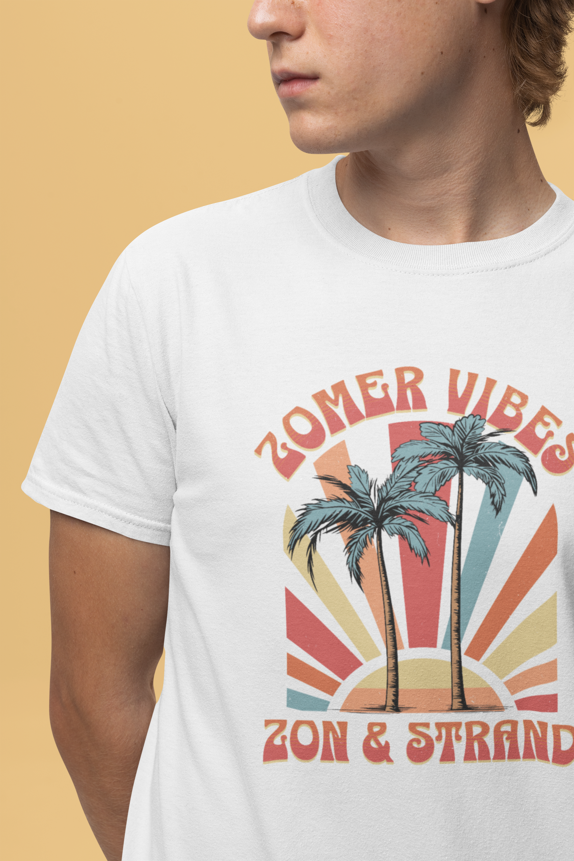 Heren Zomer Oversized T-shirt met print - Zomer Vibes Zon & Strand