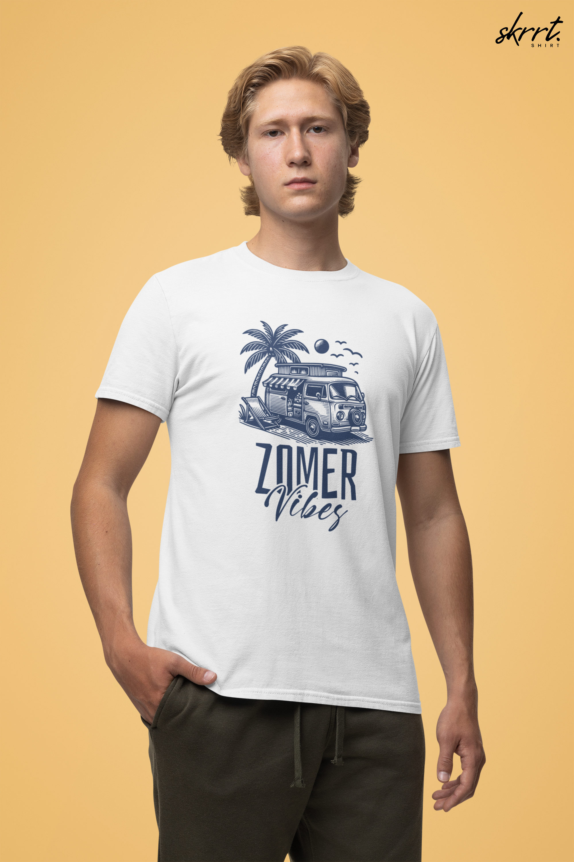 Heren Zomer Oversized T-shirt met print - Camper Zomer Vibes