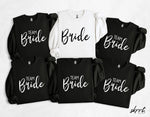 Set van sweatshirts zwart en wit met 'Team Bride'-opdruk en strikmouwen