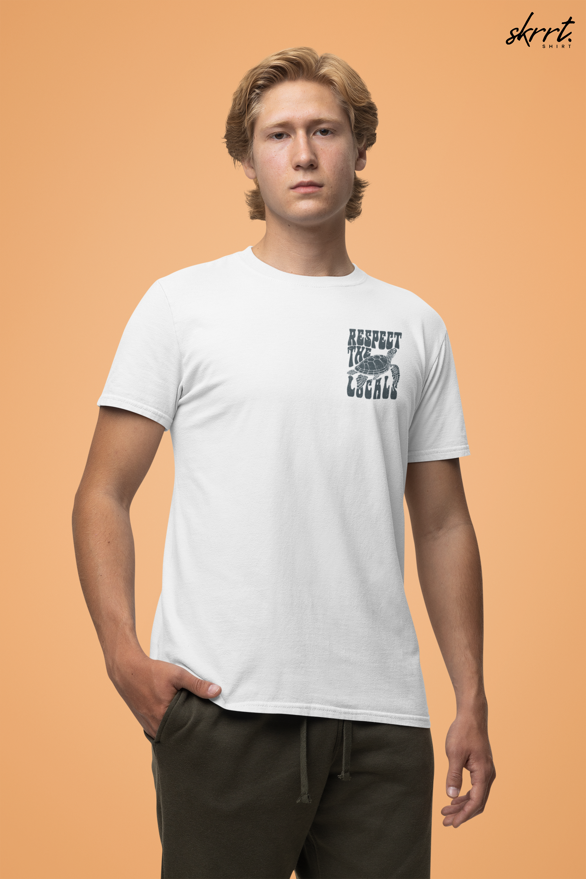 Zomer T-shirt voor Heren - Skrrtshirt Zomervakantie Oversized Tee #11 - Respect the locals