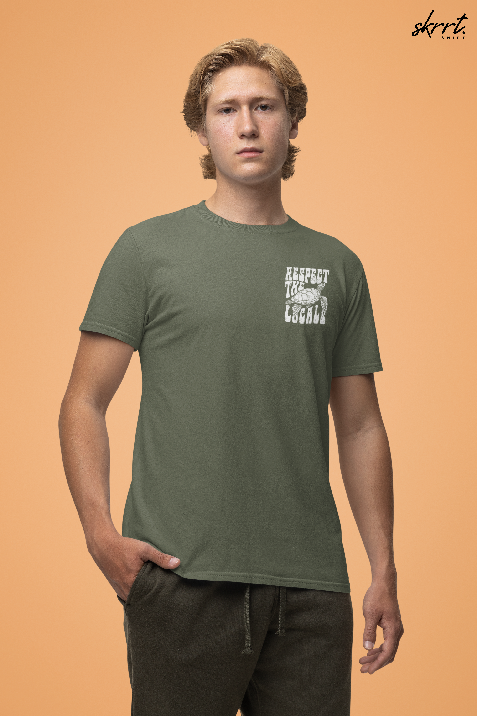 Zomer T-shirt voor Heren - Skrrtshirt Zomervakantie Oversized Tee #12 - Respect the locals